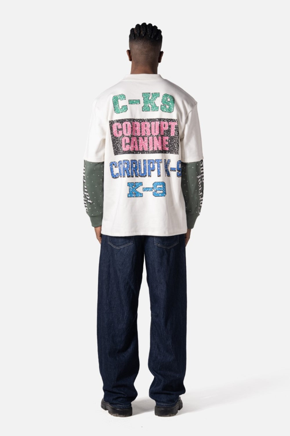 C-K9 Dual Shade Double Layer Rhinestone Men Sweatshirt