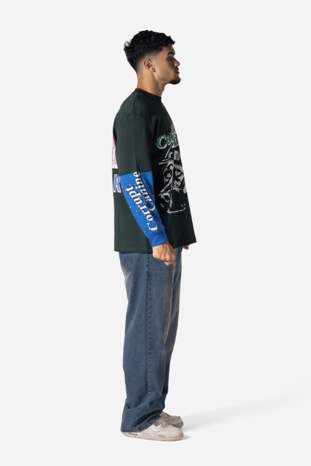 C-K9 Dual Shade Double Layer Rhinestone Men Sweatshirt