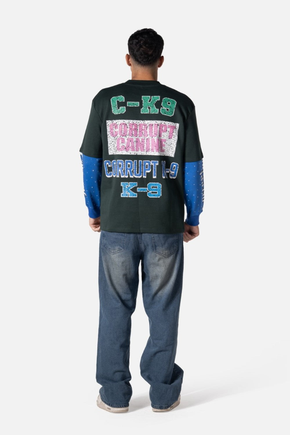 C-K9 Dual Shade Double Layer Rhinestone Men Sweatshirt