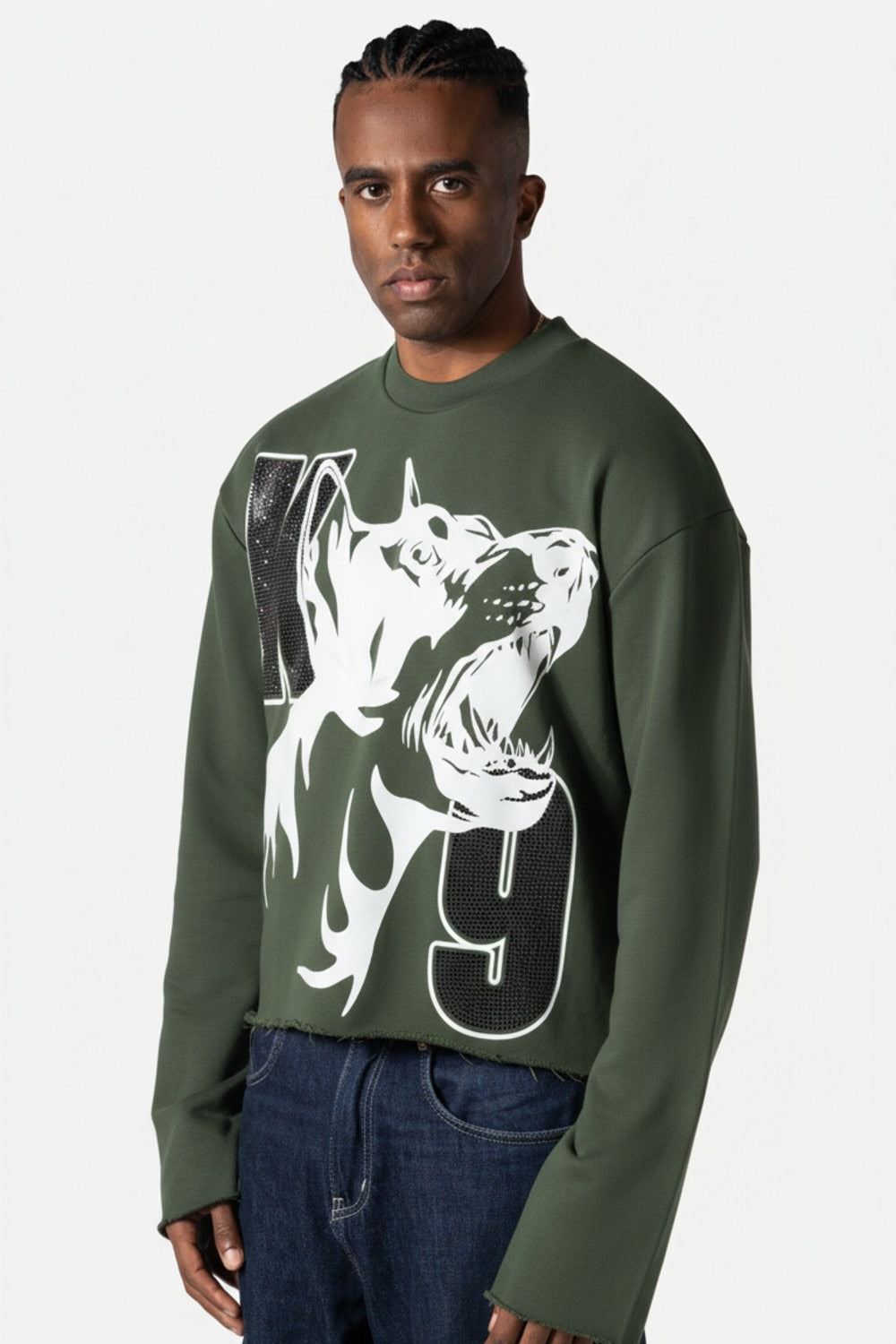 Cropped Boxy Crewneck CorruptK9 Men Sweatshirt
