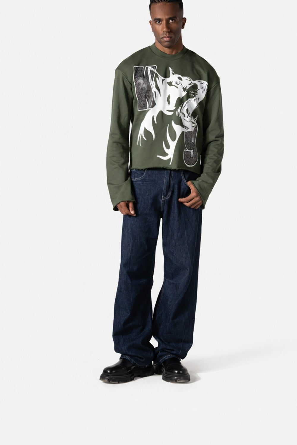 Cropped Boxy Crewneck CorruptK9 Men Sweatshirt