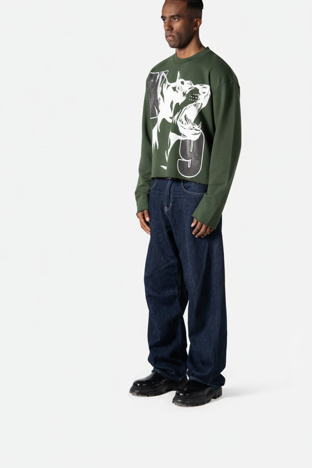 Cropped Boxy Crewneck CorruptK9 Men Sweatshirt