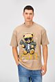 Summer Melton Graphic Print Short Sleeve Oversized Half Sleeve T-Shirt