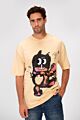 Oversized Crew Neck Front Print Half Sleeve T-Shirt Men