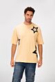 Summer Oversized Half Sleeve Round Neck Stars Print T-Shirt