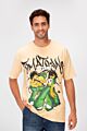 Regular Fit Short Sleeves Brasola Graphic Print Round Neck T-shirt