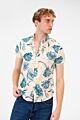 Slim Fit Poplin Wooded Half Sleeve Shirt
