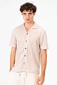 Tomato Half Sleeve Mesh Slim Fit Basic Modern Shirt
