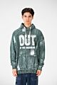 Oversized Printed Hood Sweatshirt