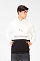 Text Print Two-Tone Hoodie Sweatshirt