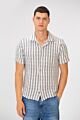 Short Sleeve Striped Slim Fit Mesh Summer Shirt