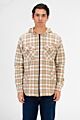 Slim Fit Full Zip Fur Padded Checked Shirt