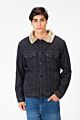 Long Sleeves Denim Fur Padded Jacket