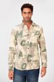 Long Sleeved Letter Print Casual Shirt With Front Pocket