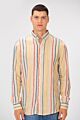 Striped Linen Regular Fit Long Sleeves Shirt with Full Front Button