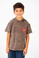 Washed Text Print Oversized T-Shirt With Short Sleeves And Round Neck