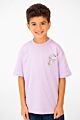 Oversized Crew Neck Front And Back Print Half Sleeves T-shirt Boys