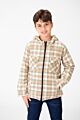Fur Padded Hood Shirt With Full Zip
