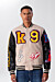 Varsity Baseball Jacket In Beige