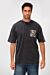 Washed Text Print Oversized Round Neck Half Sleeves T-shirt