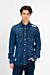 Long Sleeve Cutting Denim Shirt