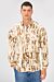 Printed Cutting Slim Fit Long Sleeve Casual Shirt