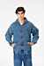 Hooded Denim Jacket With Full Front Zipper