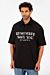 Polo Neck Modern Front Text Print Regular Fit Short Sleeve T-Shirt