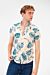 Slim Fit Poplin Wooded Half Sleeve Shirt