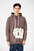 Washed printed sweatshirt with a front kangaroo pocket