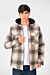 Winter Checked Hood Shirt With Full Front Zipper Closure