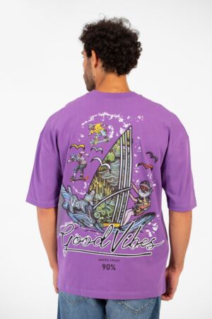 Summer Graphic Print Oversized Round Neck Short Sleeve T-Shirt