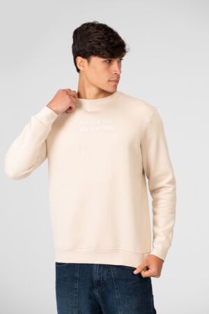 Printed Crew Neck Sweatshirt In Practical Material