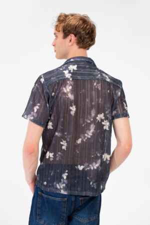 Slim Fit Jakar Half Sleeve Mesh Shirt