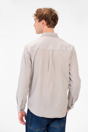Basic Long Sleeve Regular Fit Collar Shirt Men