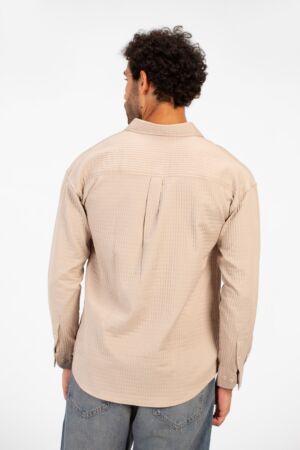 Basic Oversized Shirt With Front Pocket And Long Sleeves