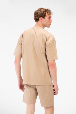 Basic Plain Oversized Round Neck Short Sleeves T-Shirt Men